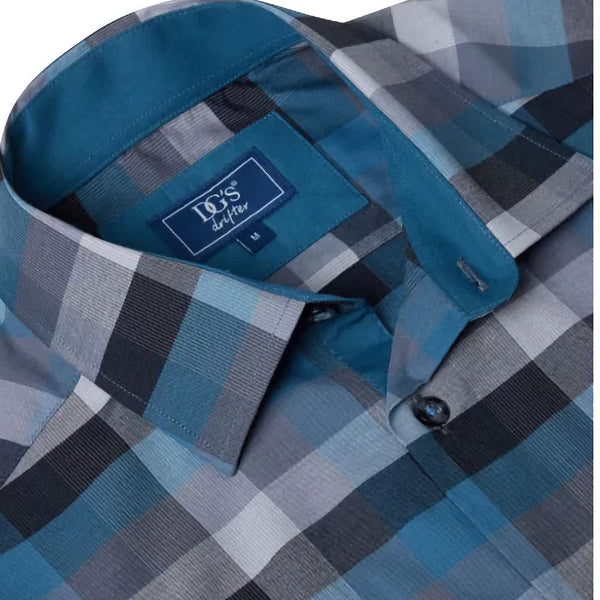 Drifter Giovanni Turquoise Check LS shirtª