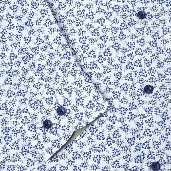 Drifter Giovanni White & Navy Pattern LS Shirtª