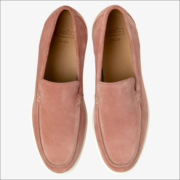 Loake Tuscany Dusky Pink Suede Loafer=