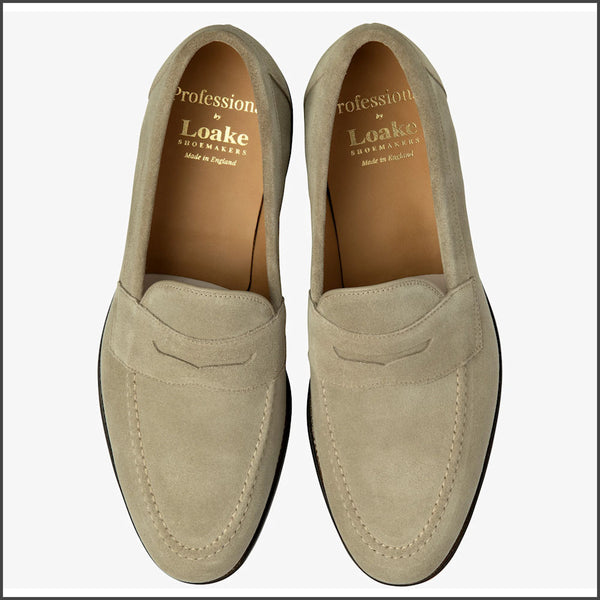 Loake Imperial Sand Suede Penny Loafer F Fittingª