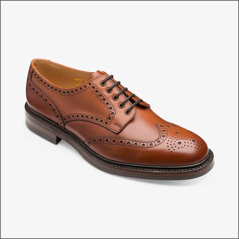 Loake Chester Mahogany Brogue Shoe Rubber Sole Size 8 Only*