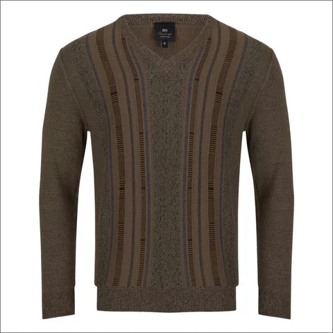 Prestige Brown pattern Cotton Blend Vee Neckº