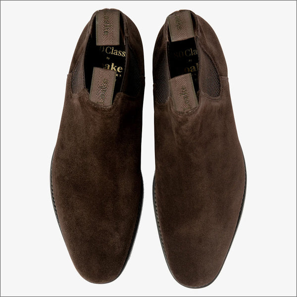 Loake Emsworth Dark Brown Suede Rubber Sole F Fitª