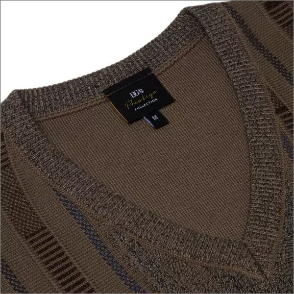 Prestige Brown pattern Cotton Blend Vee Neckº