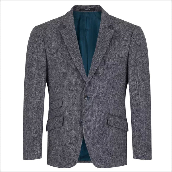 Douglas Blue Herringbone Wool Jacketº