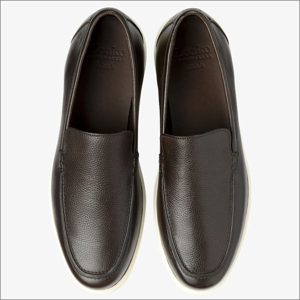 Loake Tuscany Brown Grain Leather Loafer=