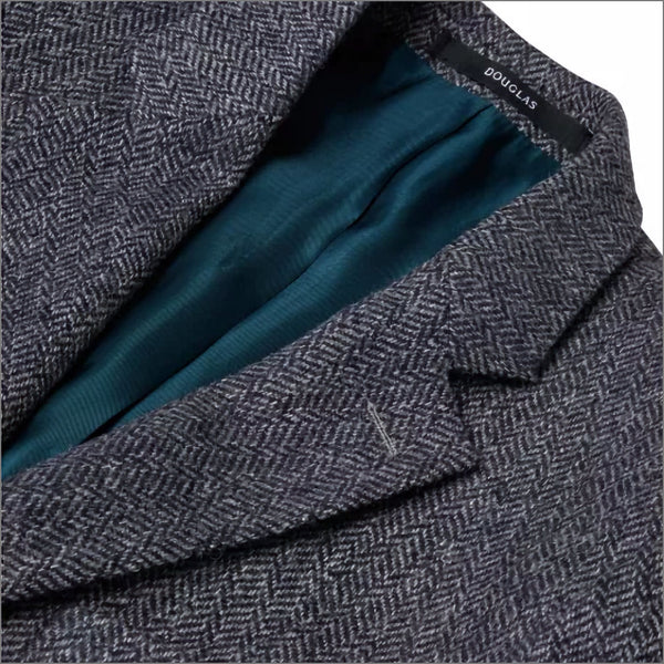 Douglas Blue Herringbone Wool Jacketº