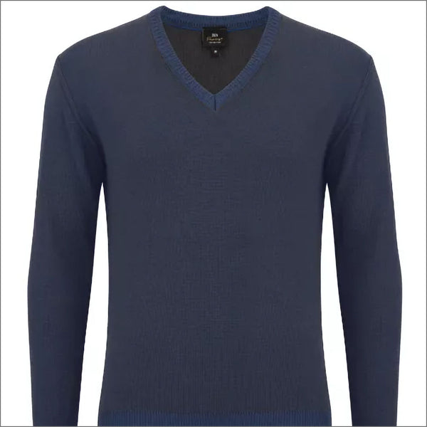Prestige Blue Wool Blend Vee Neckº