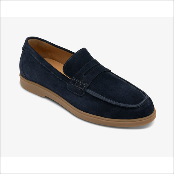 Loake Lucca Navy Suede Loafer=