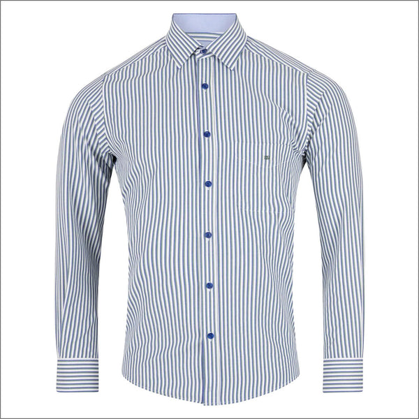 Drifter Giovanni Green Stripe LS Shirtª.