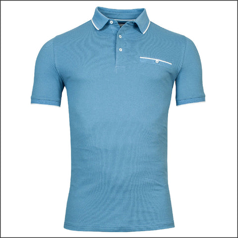 BAILEYS Mid Blue Polo Top^