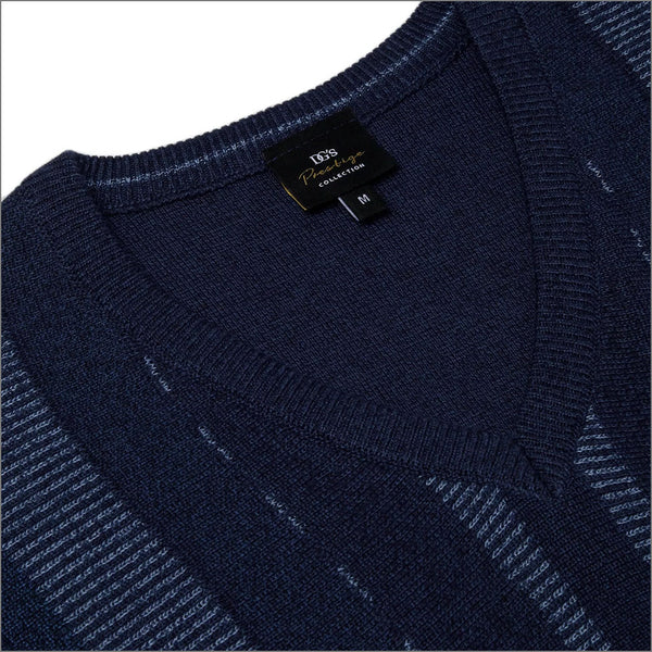 Prestige Blue pattern Wool Blend Vee Neckº