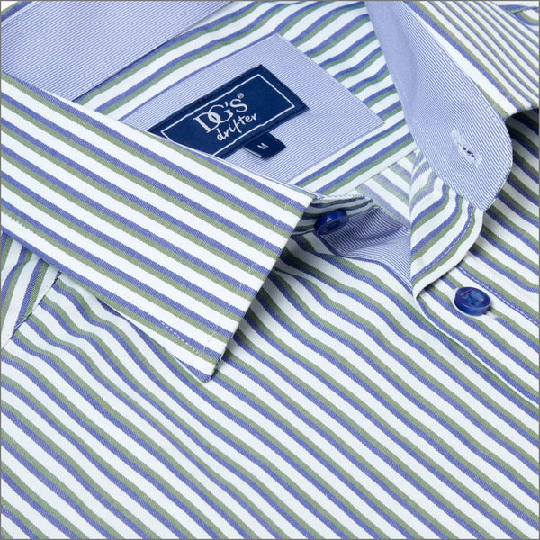 Drifter Giovanni Green Stripe LS Shirtª.