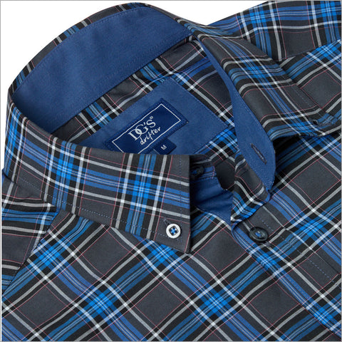 Drifter Geneva Navy Check Shirt--