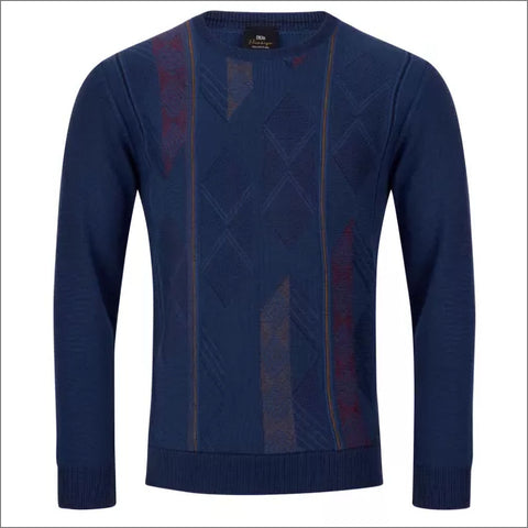 Prestige Blue Pattern Crew Neckº