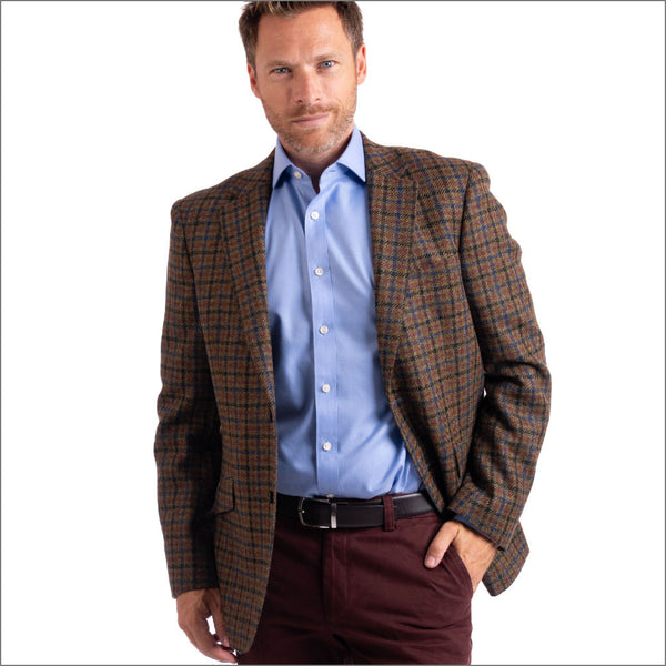 Gurteen Woodstock Blue Check Tweed Jacket,