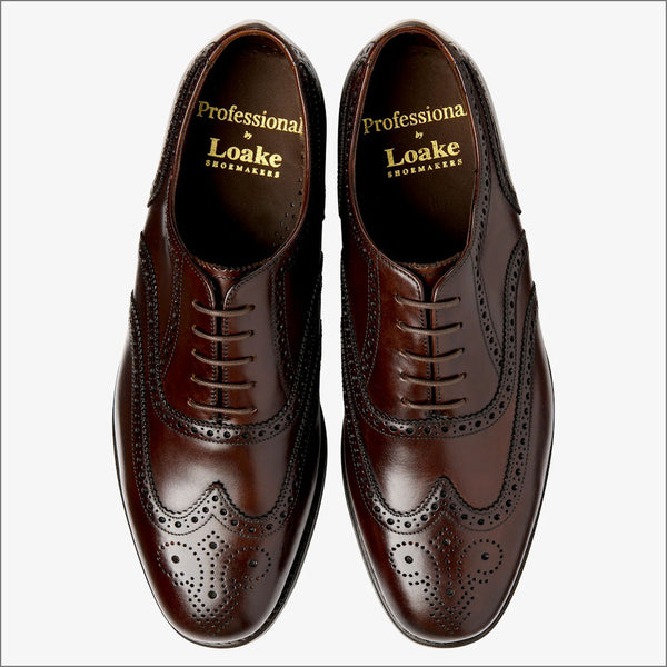 Loake 302 Classic Brogue Brown Oxford Shoe=