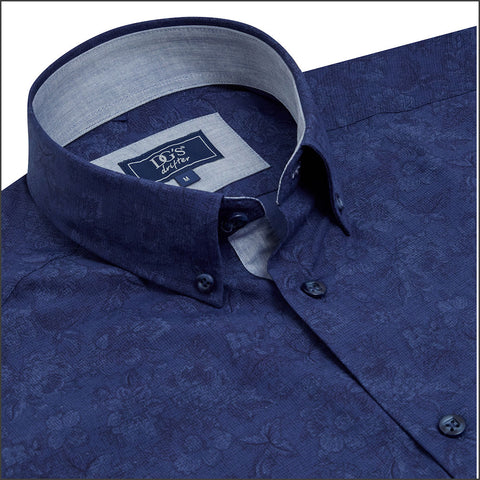 Drifter Geneva Navy Pattern Shirt--