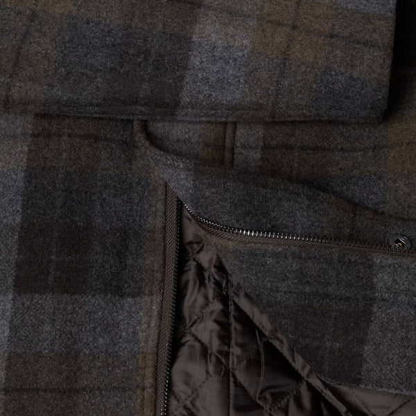 Douglas Barrett Brown checked wool Car Coatª