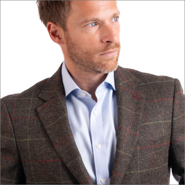 Gurteen Whitburn Burgundy Check Tweed Jacket