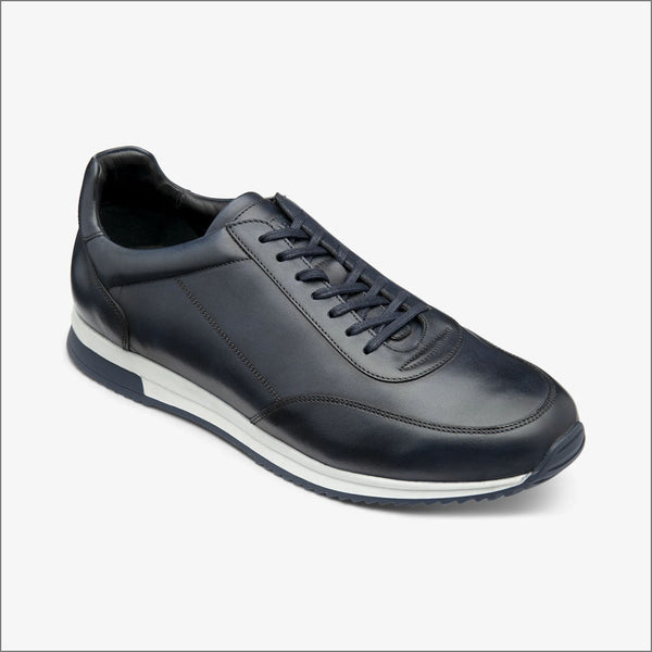 Loake Bannister Navy calf Leather Trainerª