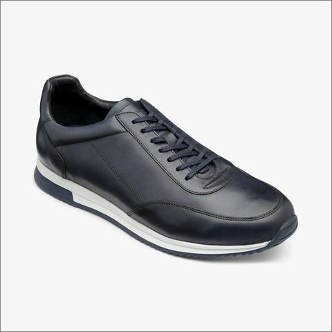 Loake Bannister Navy calf Leather Trainerª