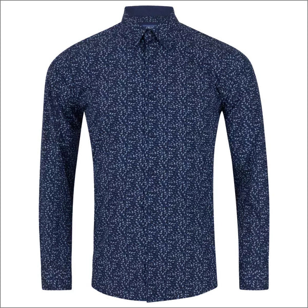 Ivano Dark Blue Pattern Shirt LSª