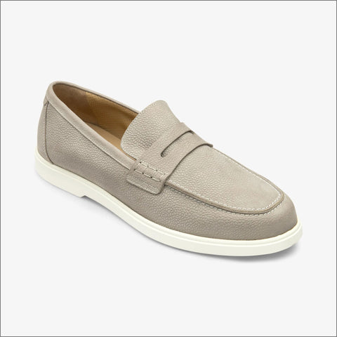 Loake Como Grey Nubuck Loafer=
