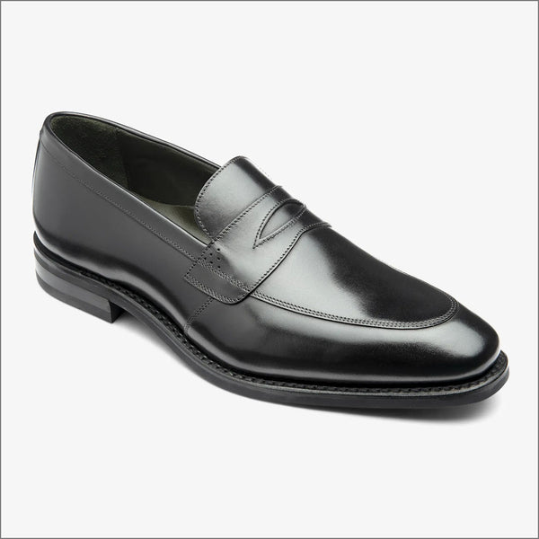Loake Lynch Black Rubber Sole Shoe=