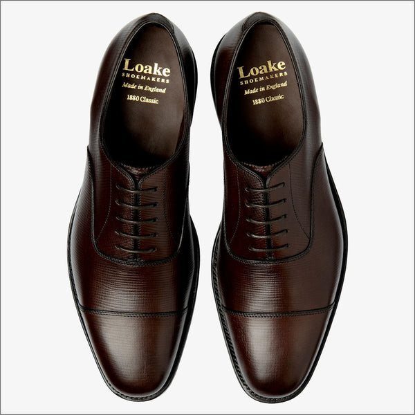 Loake Aldwych Dark Brown Calf Oxford Leather Sole F Fit Size 10.5ª