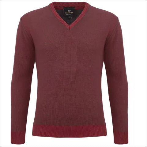 Prestige Dark Red Wool Blend Vee Neckº