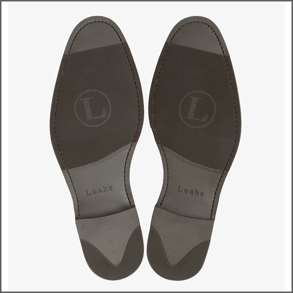 Loake Eldon Dark Brown Leather Premium Semi-Brogue=