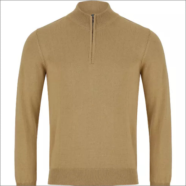 Prestige Beige Cotton Zip Neckº