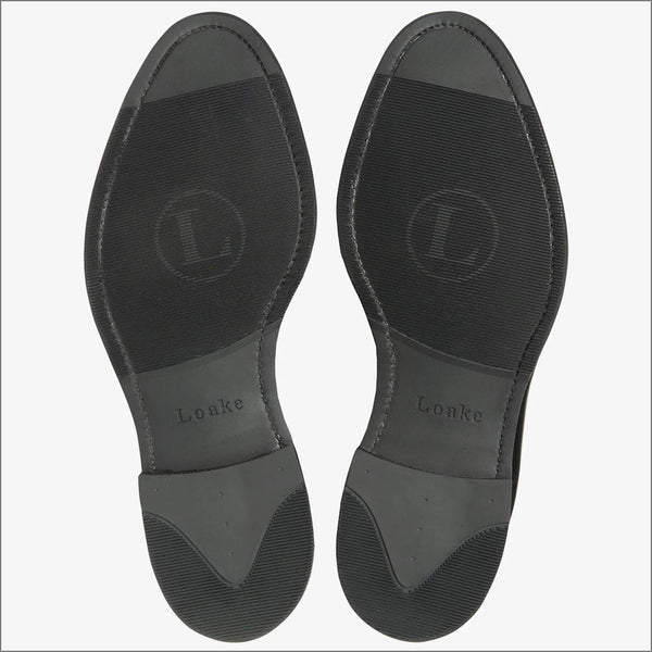 Loake Lynch Black Rubber Sole Shoe=