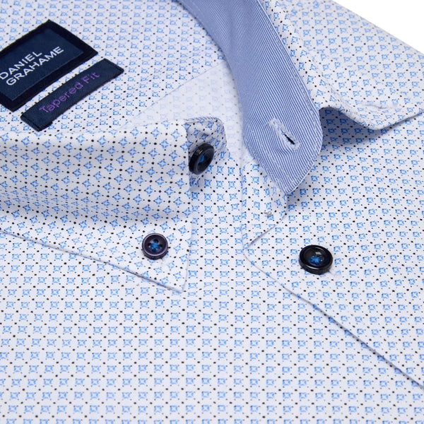 Daniel Grahame Light Blue Pattern  LS Shirtª