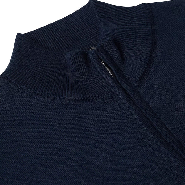 Prestige Dark Blue Cotton Zip Neckº