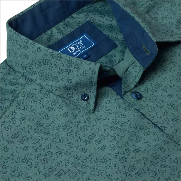 Drifter Giovanni Green Pattern LS Shirtª
