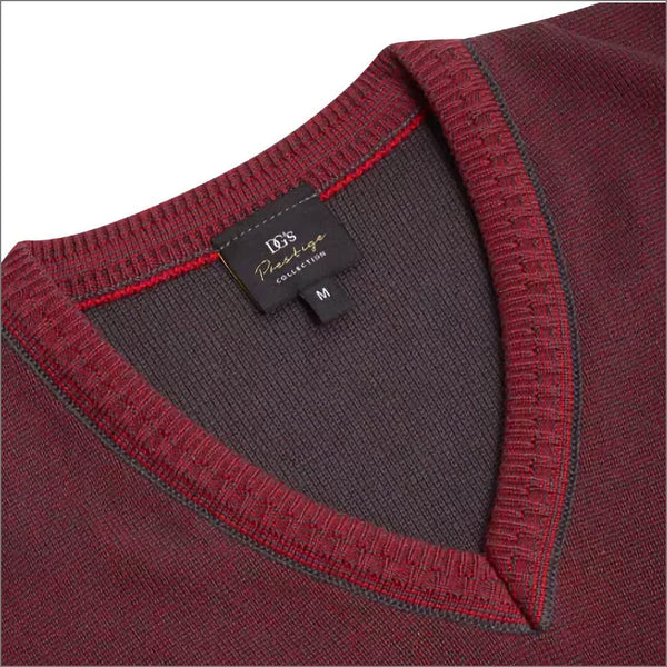 Prestige Dark Red Wool Blend Vee Neckº