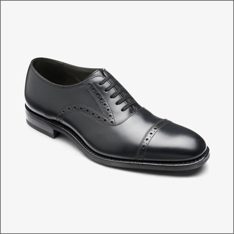 Loake Keller Black Calf Leather semi-brogue~