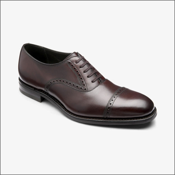 Loake Keller Dark Brown Calf Leather semi-brogue~