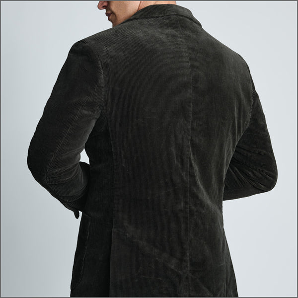 Brook Taverner Tailored Fit Kenny Khaki Corduroy Stretch Cotton Jacket*