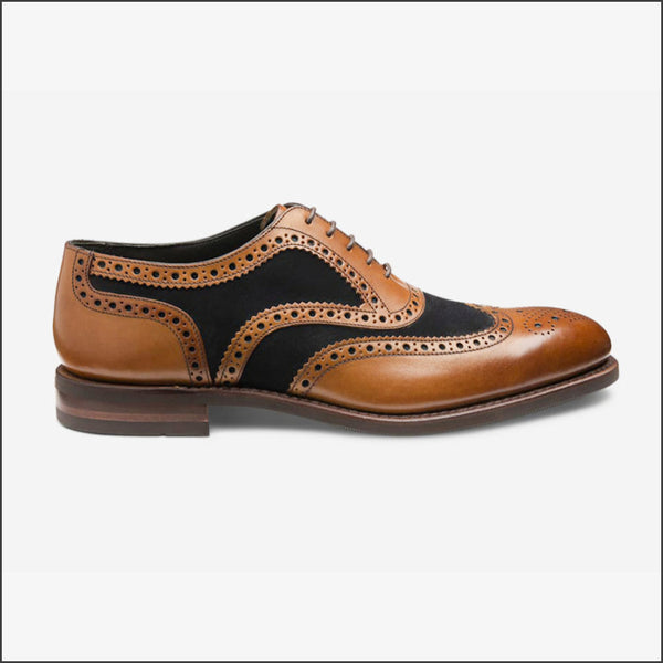 Loake Kerridge Tan / Navy Brogue Shoe=