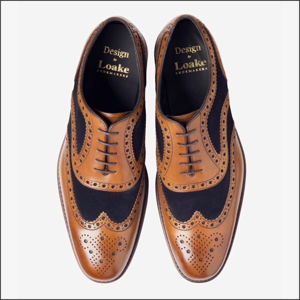 Loake Kerridge Tan / Navy Brogue Shoe=