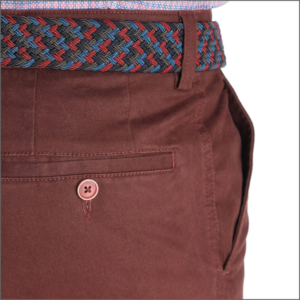 Gurteen Ladbrook Autumn Stretch Cotton Cranberry Chino Trouser,