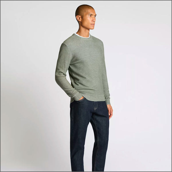 Remus Uomo Green Long Sleeve Crew Neck Sweater~