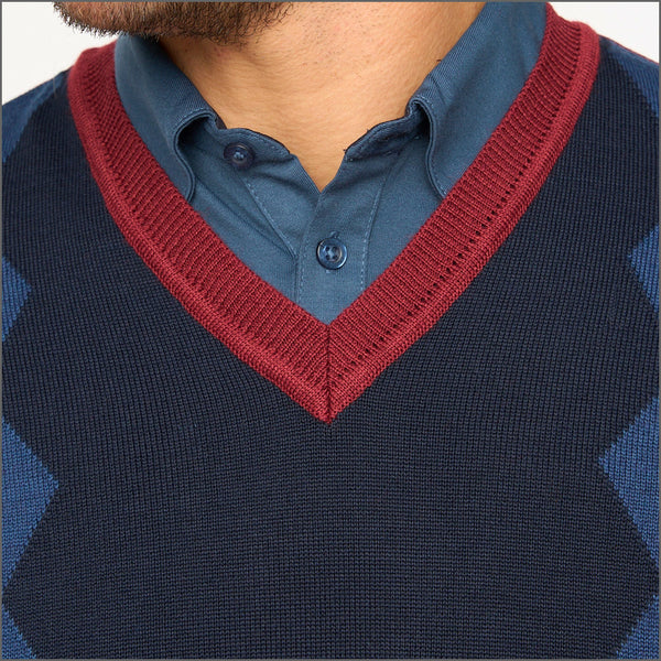 Gabicci M06 Mulberry Patterned V Neckº