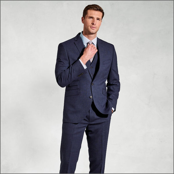 Brook Taverner McKellen Navy Linen Blend Suit - Waistcoat Optional.