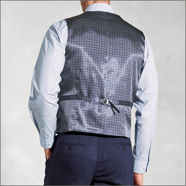 Brook Taverner McKellen Navy Linen Blend Suit - Waistcoat Optional.