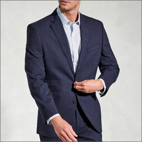 Brook Taverner McKellen Navy Linen Blend Suit - Waistcoat Optional.