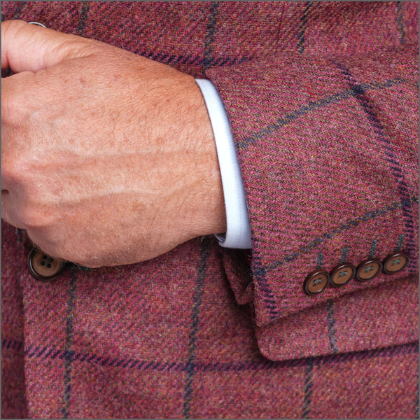 Gurteen Oakham Cranberry Check Wool Jacket,